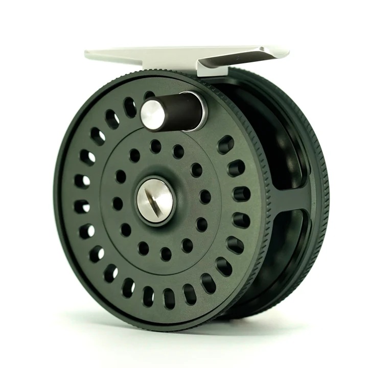 Front of Green IWANA Minami Fly Reel