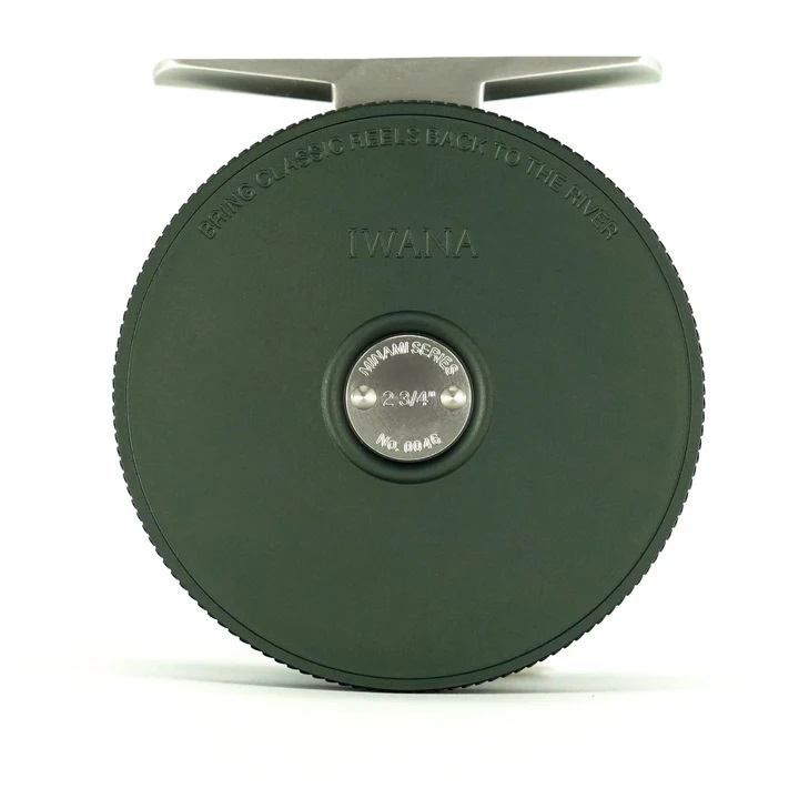 Back of Green IWANA Minami Fly Reel
