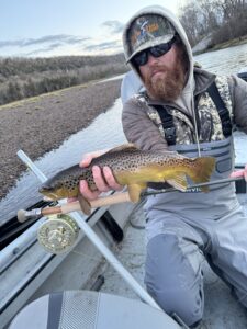 Capt Bailey Short putting in the work on a Water First Fishing Kingfisher at the White Hole Resort